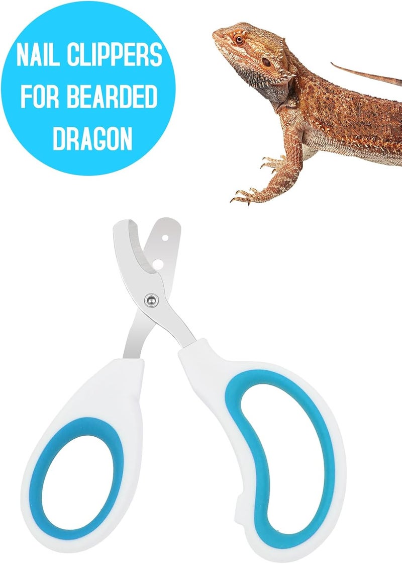 Engorgio Stainless Steel Bearded Dragon Nail Clippers,Lizard Nail Clippers,Bearded Dragon Supplies,Bearded Dragon Nail Scissors for Small Reptiles,Turtle,Chameleon,Iguana，Hedgehog（Blue） - Image 2
